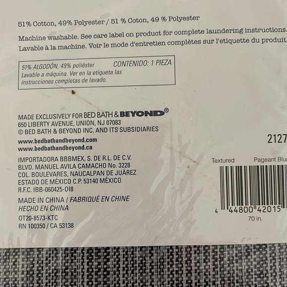 Our Table Round Tablecloth in navy/white. 70”. Cotton mix. - Picture 4 of 5